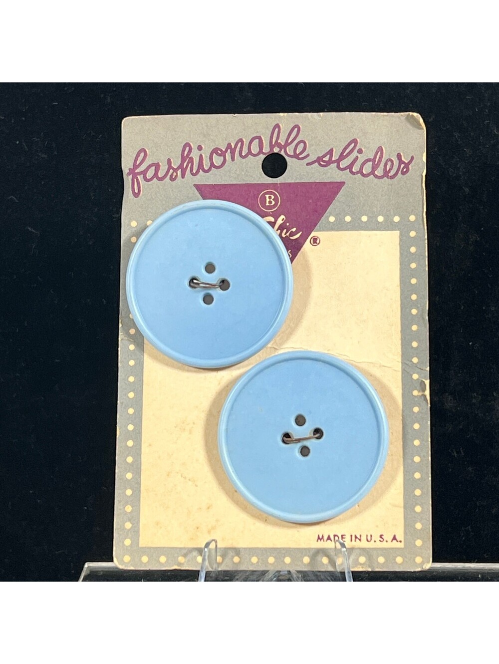Vintage Pacific Blue Fashionable Sliders Light Blue Buttons Set of 2